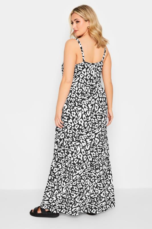 YOURS Curve Plus Size Black Leopard Print Tiered Maxi Sundress | Yours Clothing  3
