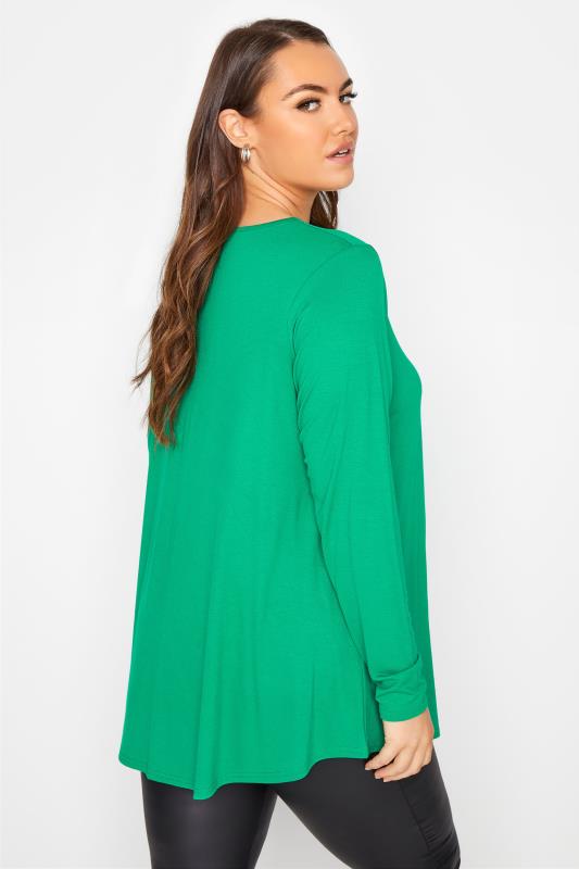 LIMITED COLLECTION Curve Green Long Sleeve Swing Top_C.jpg