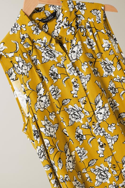 EVANS Plus Size Yellow Floral Print Tunic | Evans 7
