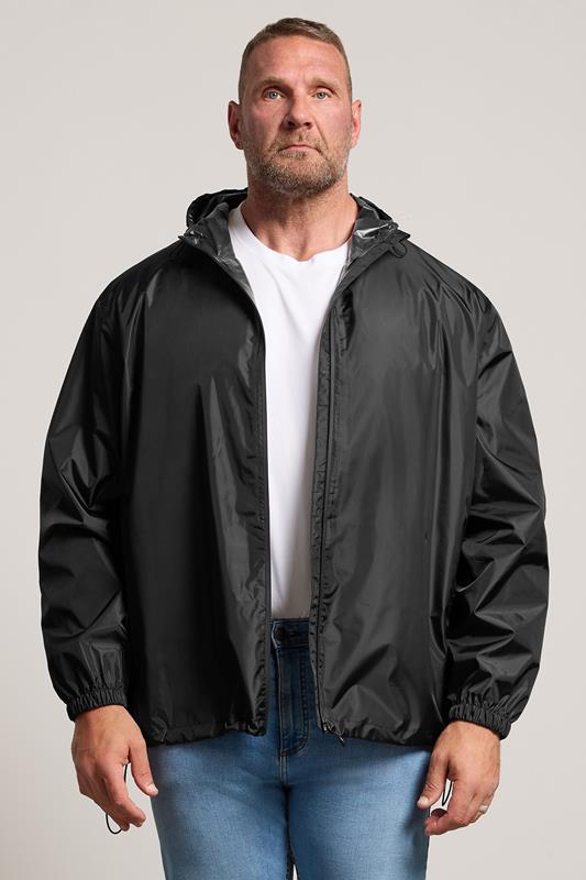 BadRhino Big & Tall Black Pac a Mac Hooded Jacket