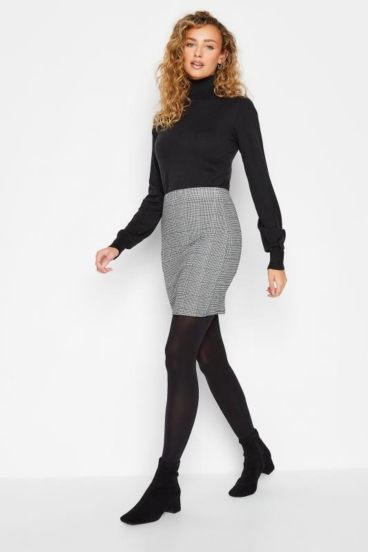 LTS Tall Black & Grey Check Stretch Mini Skirt | Long Tall Sally 2