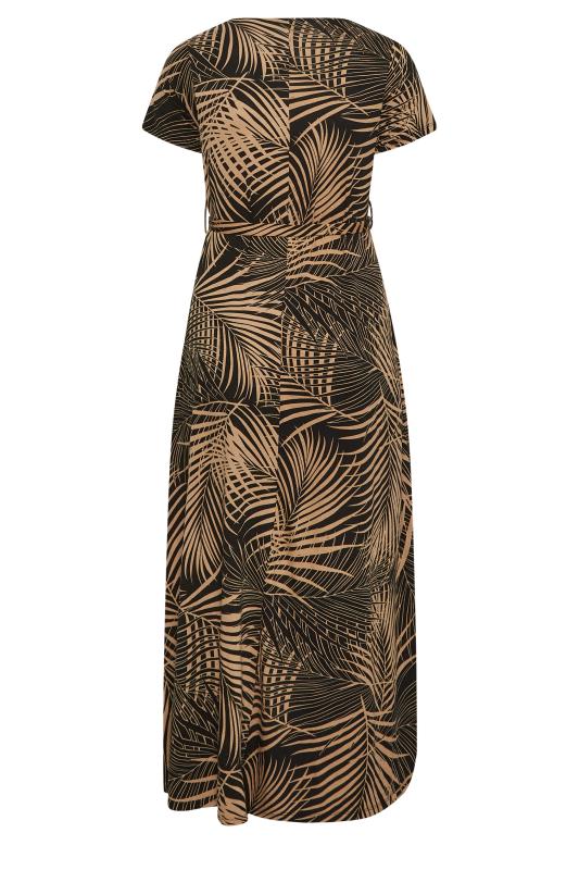 YOURS Plus Size Curve Brown Leaf Print Wrap Dress | Yours Clothing  7