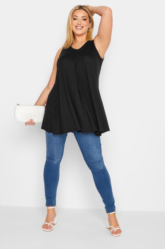 YOURS 2 PACK Plus Size Black & White Swing Vest Tops | Yours Clothing 3