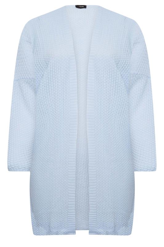 YOURS Curve Plus Size Baby Blue Knitted Long Sleeve Cardigan | Yours Clothing  6