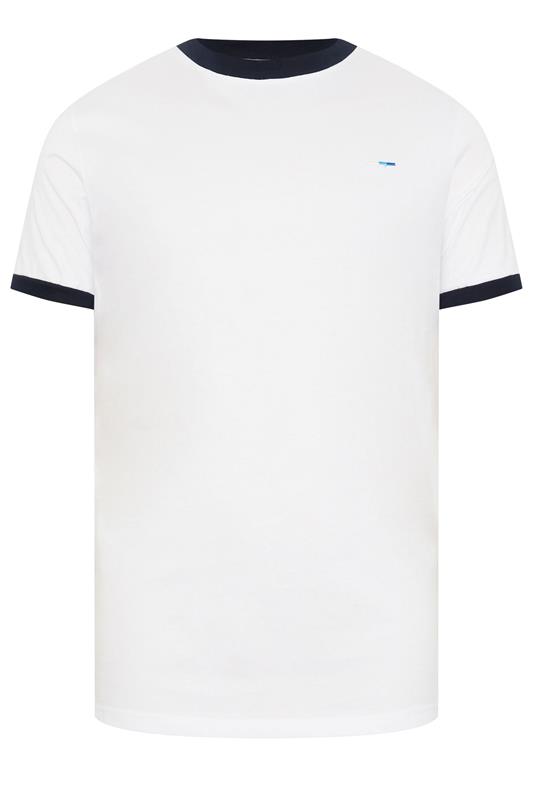 BadRhino Big & Tall White Extra Long Ringer T-Shirt | BadRhino 5