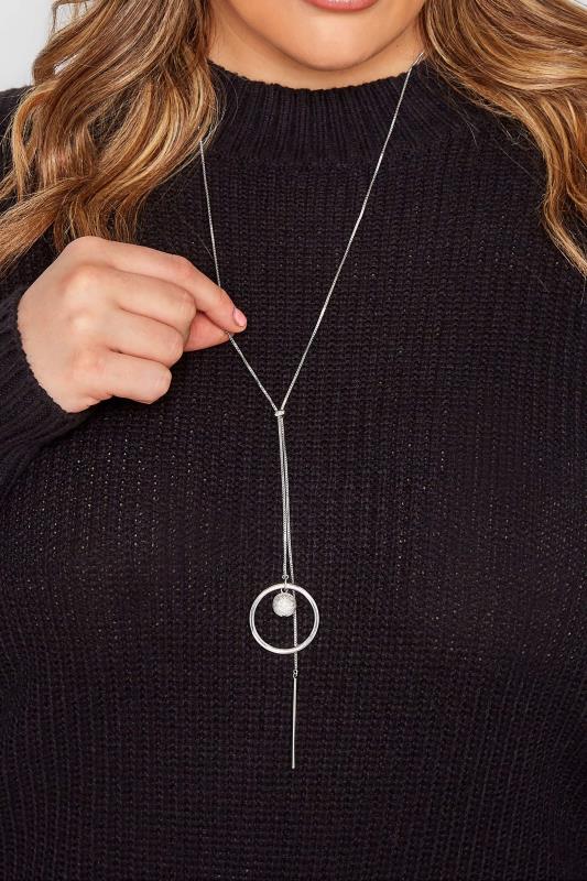 Silver Tone Slide Pendant Necklace | Yours Clothing 1