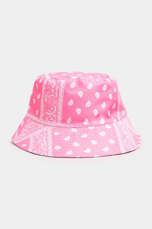 Pink & Black Paisley Print Reversible Bucket Hat 2