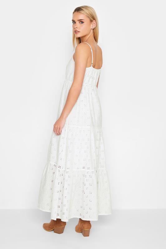 Petite White Broderie Strap Maxi Dress | PixieGirl 3