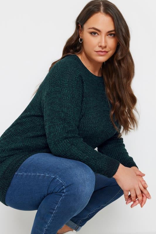 YOURS Plus Size Essential Dark Green Knitted Jumper | Yours Clothing 4