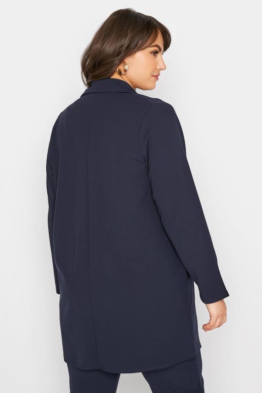 LIMITED COLLECTION Plus Size Navy Blue Scuba Blazer | Yours Clothing 3