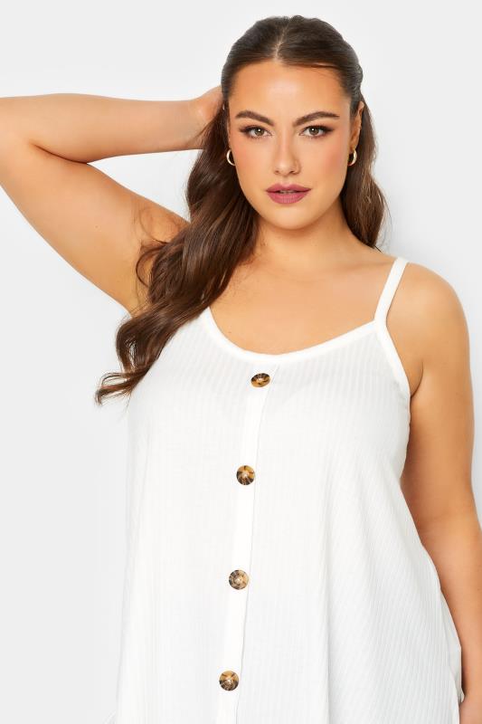 LIMITED COLLECTION Plus Size White Button Down Cami Top | Yours Clothing  4