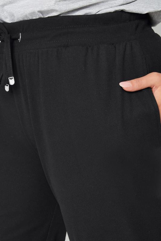 YOURS Plus Size Black Straight Leg Joggers | Yours Clothing 4