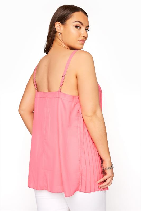 YOURS LONDON Pink Pleated Front Cami_C.jpg