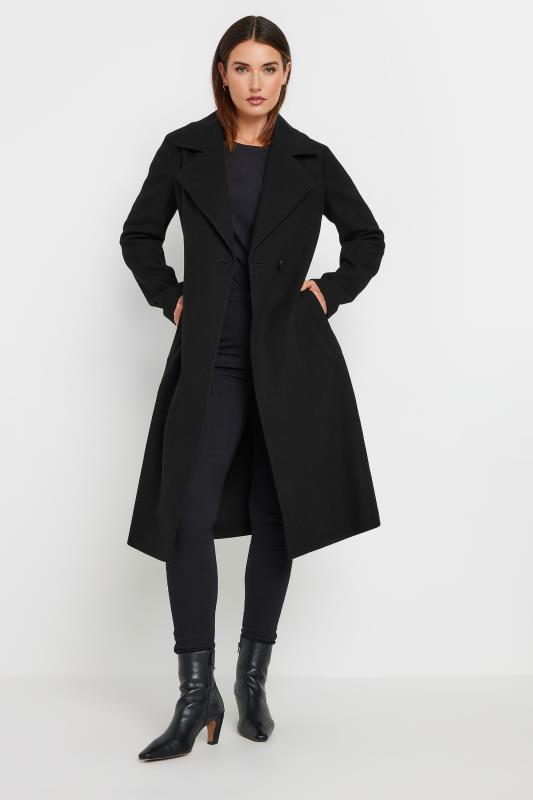 LTS Tall Black Formal Wrap Coat | Long Tall Sally 2