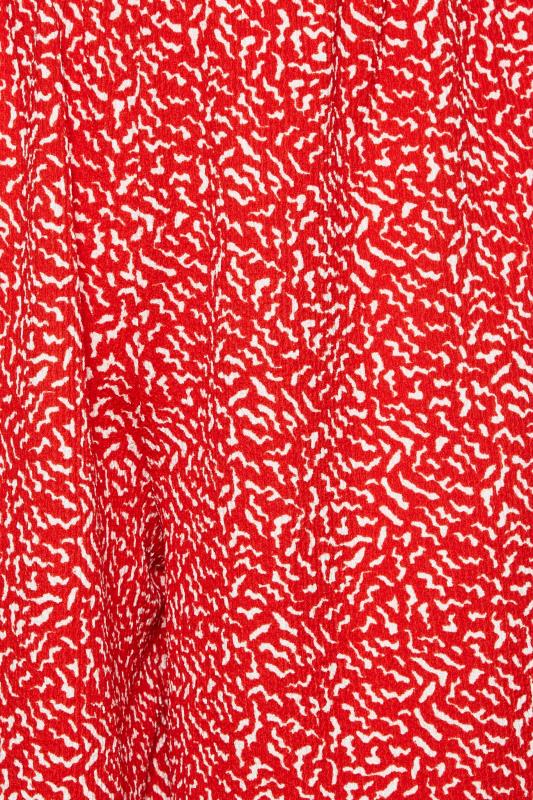 YOURS Plus Size Red Ditsy Print Pull On Shorts | Yours Clothing 3