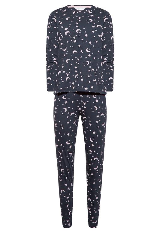 Petite Blue Moon & Star Print Pyjama Set | PixieGirl 6