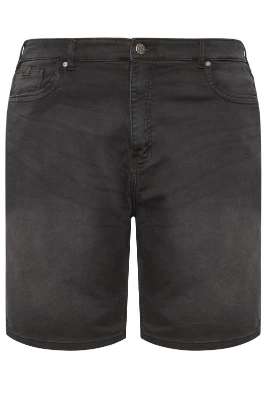 KAM Big & Tall Charcoal Grey Stretch Denim Shorts | BadRhino 4