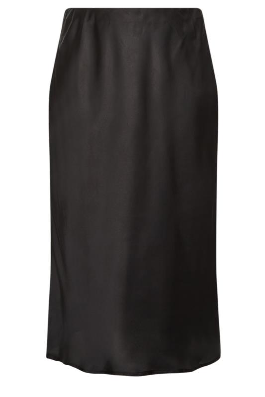 YOURS Plus Size Black Satin Midi Skirt | Yours Clothing 5