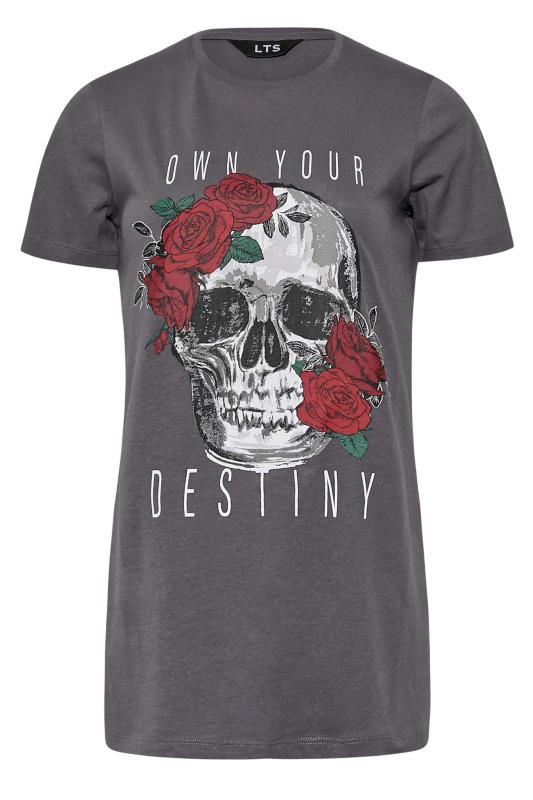 LTS Tall Grey 'Own Your Destiny' Slogan T-Shirt 5