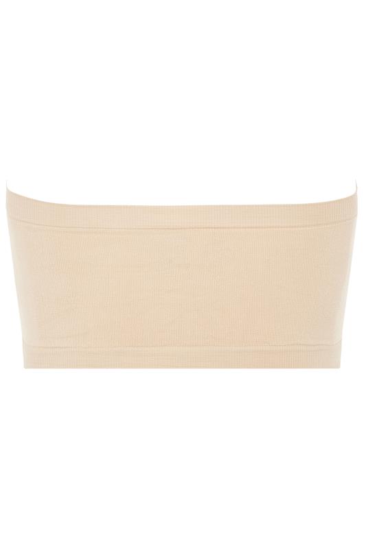 YOURS Plus Size Nude Seamless Padded Non-Wired Bandeau Bra | Yours Clothing 5