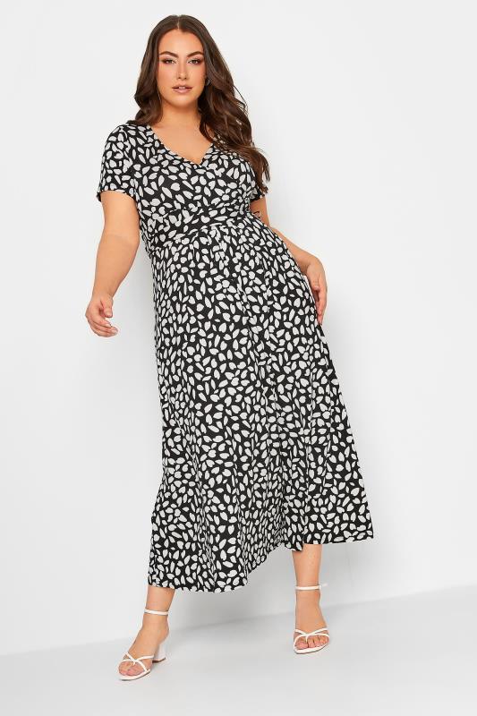 Plus Size  YOURS Curve Black Animal Print Maxi Dress