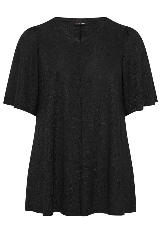 Curve Plus Size Black Pleat Swing Top | Yours Clothing 6