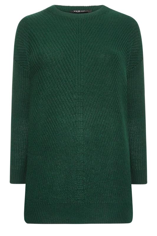 Plus Size Curve Forest Green Essential Knitted Jumper | Yours Clothing 5