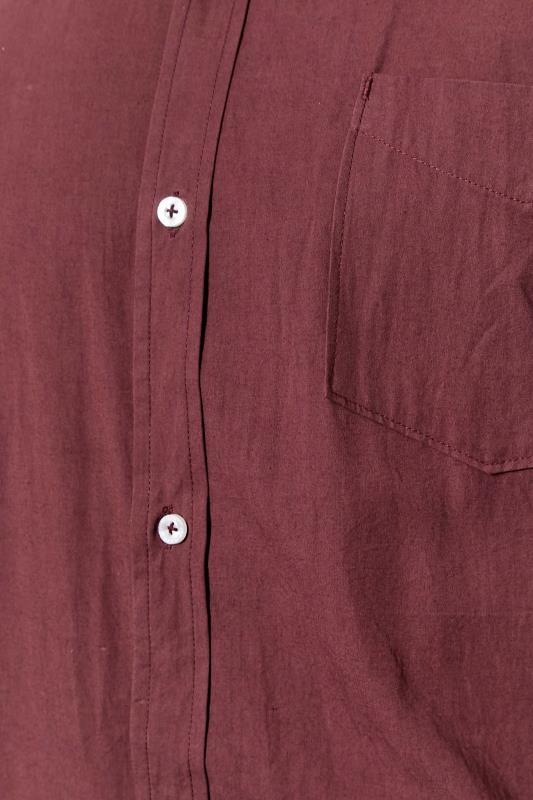 BadRhino Big & Tall Burgundy Red Long Sleeve Oxford Shirt 3