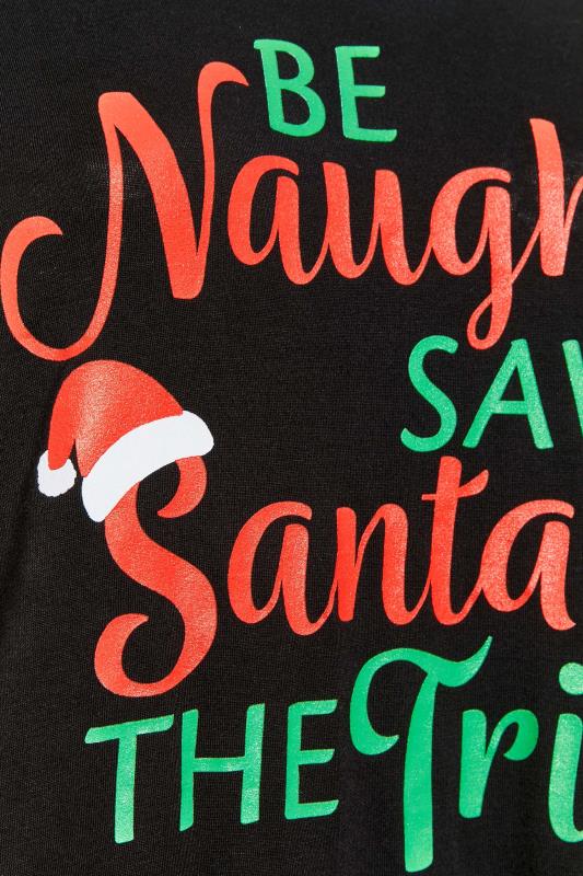 LIMITED COLLECTION Curve Black 'Be Naughty' Slogan Christmas T-Shirt 6
