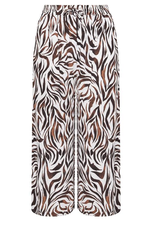 YOURS Plus Size Natural Brown Zebra Print Wide Leg Trousers | Yours Clothing 6