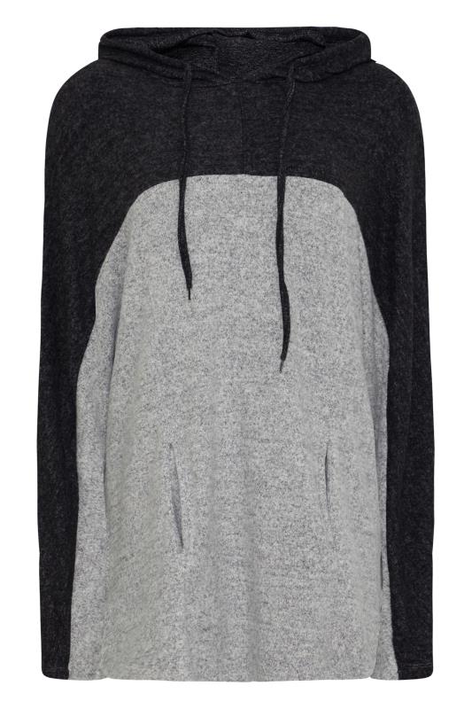 LTS Tall Grey Colourblock Soft Touch Hoodie 6