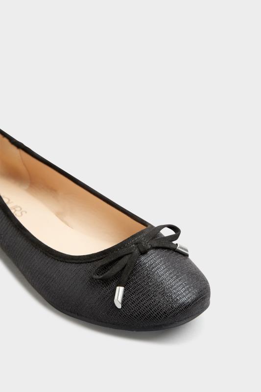 Plus Size Black Snake Print Ballet Pumps In Extra Wide Fit | Yours Clothing 6