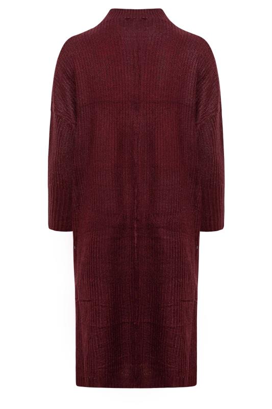 Plus Size Burgundy Red Knitted Jumper Dress | Yours Clothing 6