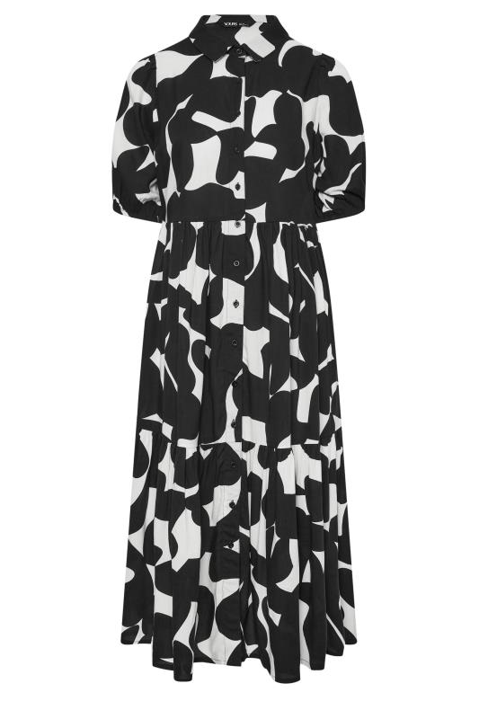 YOURS Plus Size Black Abstract Print Shirt Dress | Yours Clothing 6