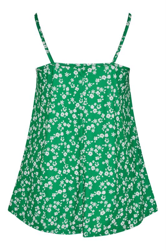 LIMITED COLLECTION Curve Green Floral Print Ruched Swing Cami Top 7