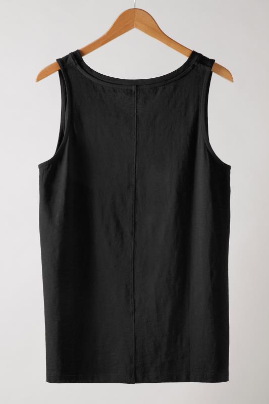 EVANS Plus Size Black Cotton Vest Top | Evans 6