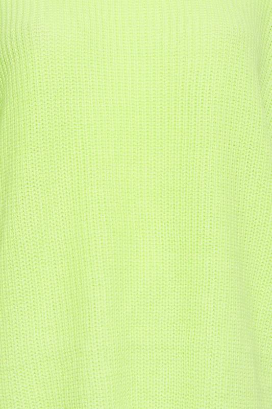 YOURS Plus Size Lime Green Ribbed Knit Jumper | Yours Clothing 6