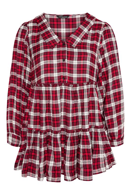 LIMITED COLLECTION Red Check Print Tiered Top_F.jpg