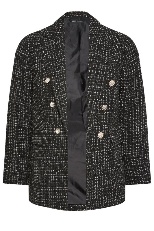 YOURS Curve Black Metallic Boucle Blazer | Yours Clothing 7