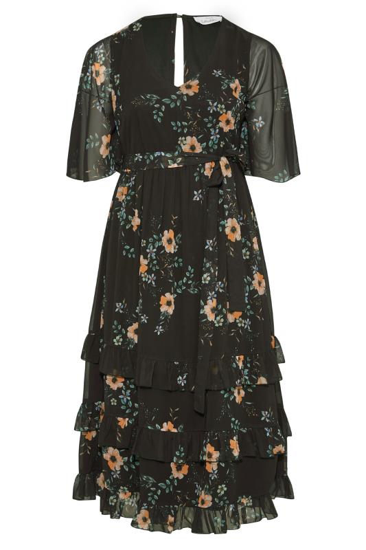 YOURS LONDON Curve Black Floral Print Ruffle Maxi Dress_F.jpg