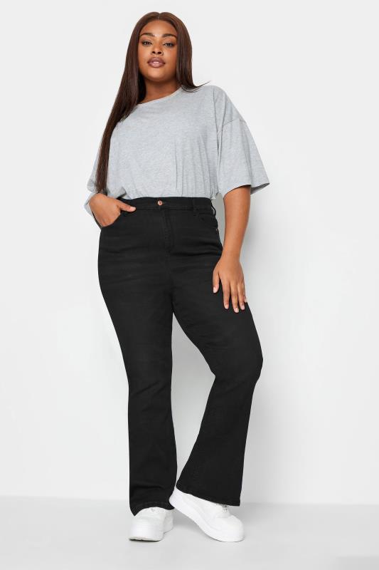 YOURS Plus Size Black Bootcut Stretch ISLA Jeans | Yours Clothing 1