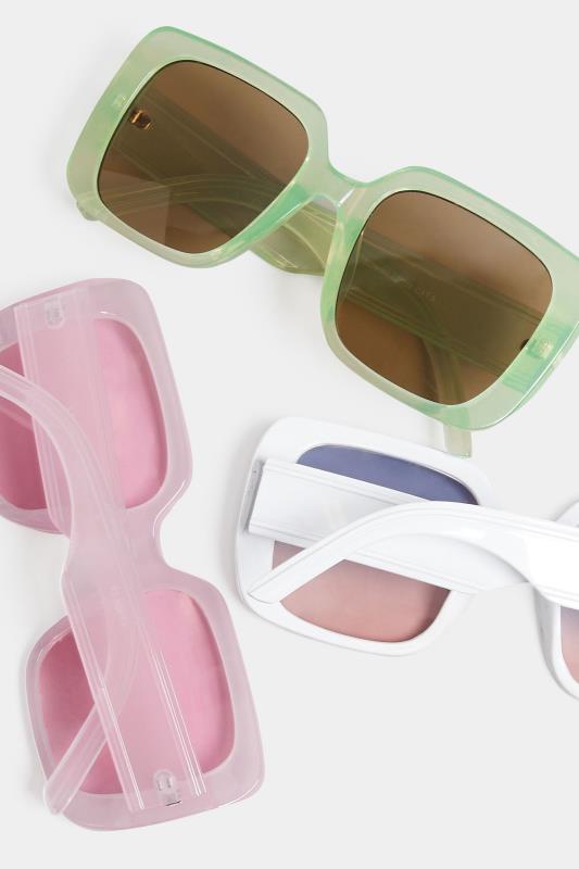 Green Oversized Tinted Sunglasses | Yours Clothing 5