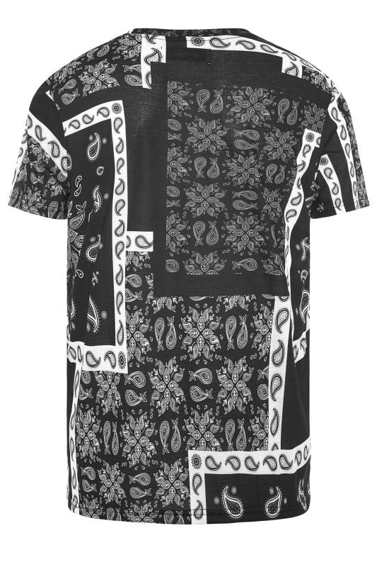 HYPE Big & Tall Black Paisley Print T-Shirt 2