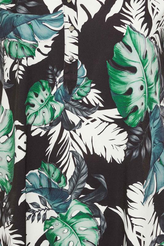 Curve Plus Size Green & Black Palm Leaf Print Shirt | Yours Clothing 5