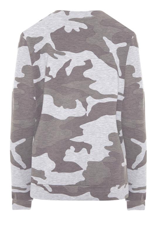 Plus Size Grey Camo Print Sweatshirt | Yours Clothing 6