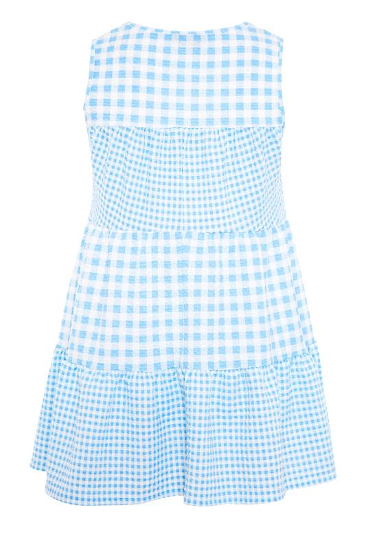 LIMITED COLLECTION Curve Blue Contrast Gingham Tiered Vest Top 9