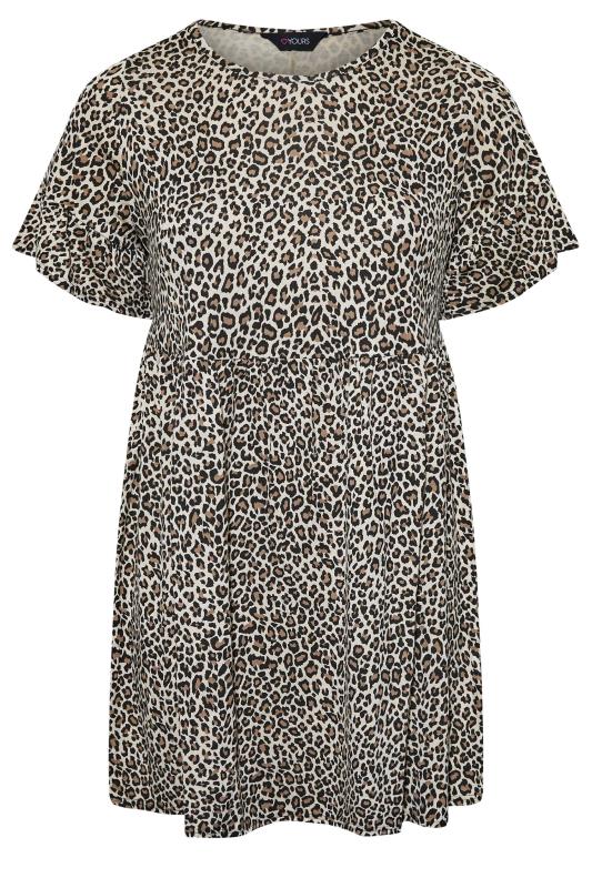 Curve Plus-Size Leopard Print Smock Tunic Dress | Yours Clothing 6
