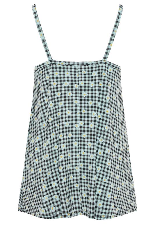 Curve Sage Green Gingham Print Daisy Swing Cami Top 7