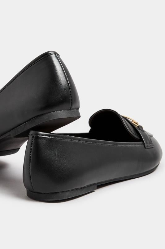 Black Faux Leather Loafers In Extra Wide EEE Fit | Yours Clothing  4