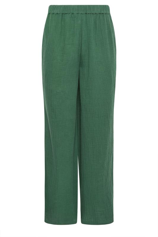 LTS Tall Women's Green Cheesecloth Wide Leg Trousers | Long Tall Sally 7